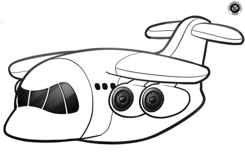 Large Air Plane Coloring Page