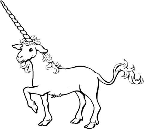 Adult Unicorn With Leg Injury Coloring Page