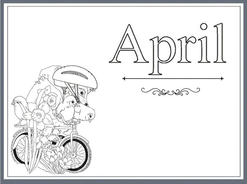 Months Of The Year April By Jan Brett Coloring Page