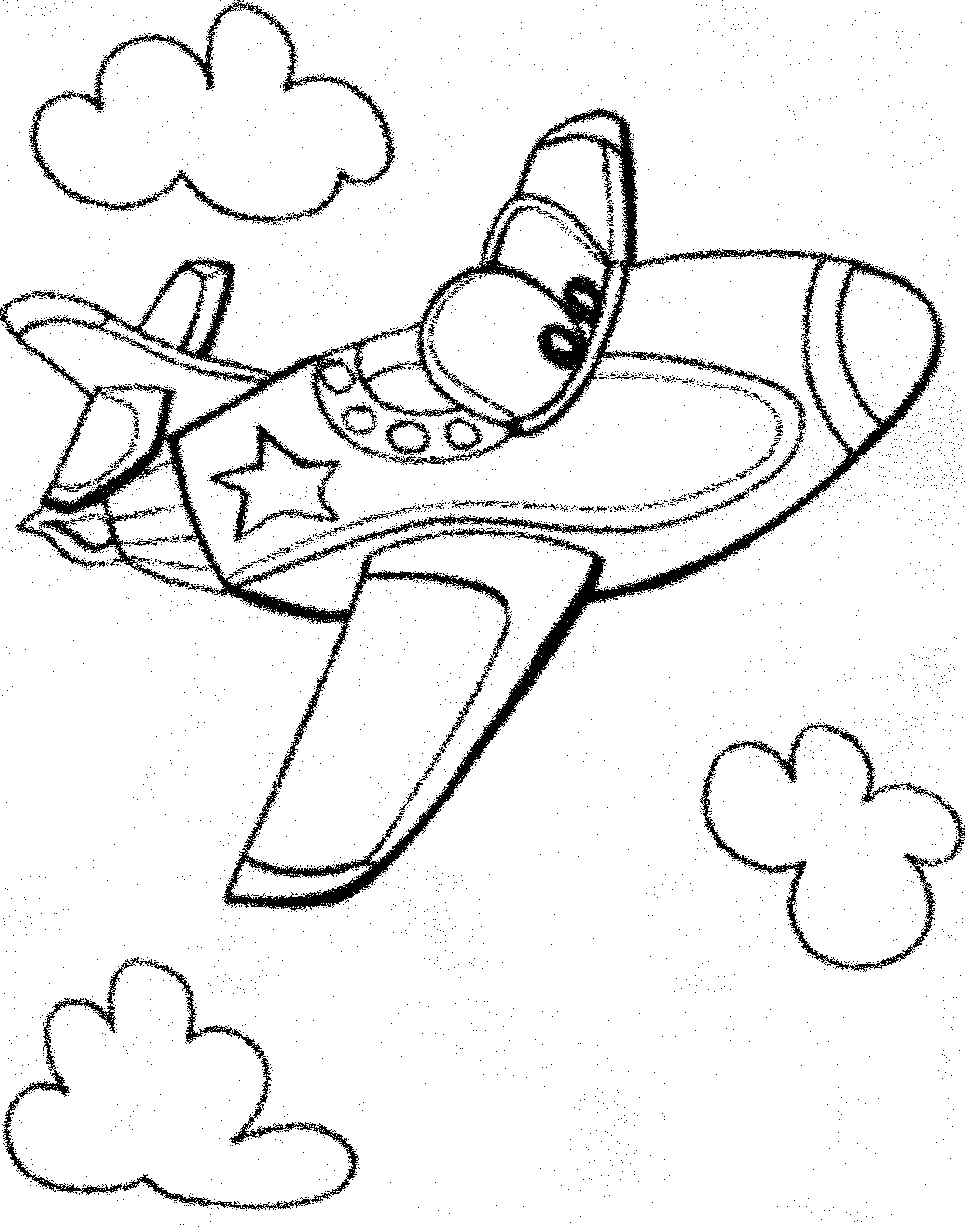 Nice Air Plane Coloring Page