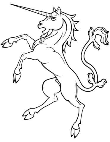 Adult Unicorn Rearing Coloring Page