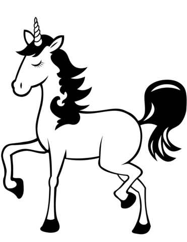 Adult Unicorn Black Coloring Page