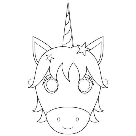 Adult Unicorn Head Coloring Page