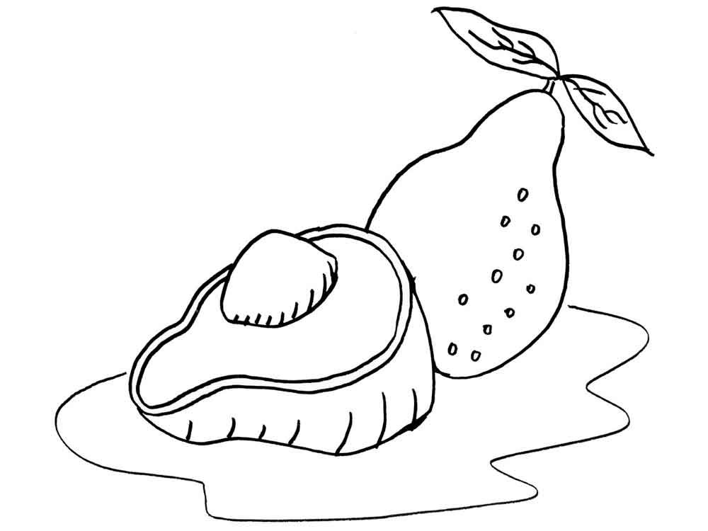 Two Avocadoes Fruits Coloring Page