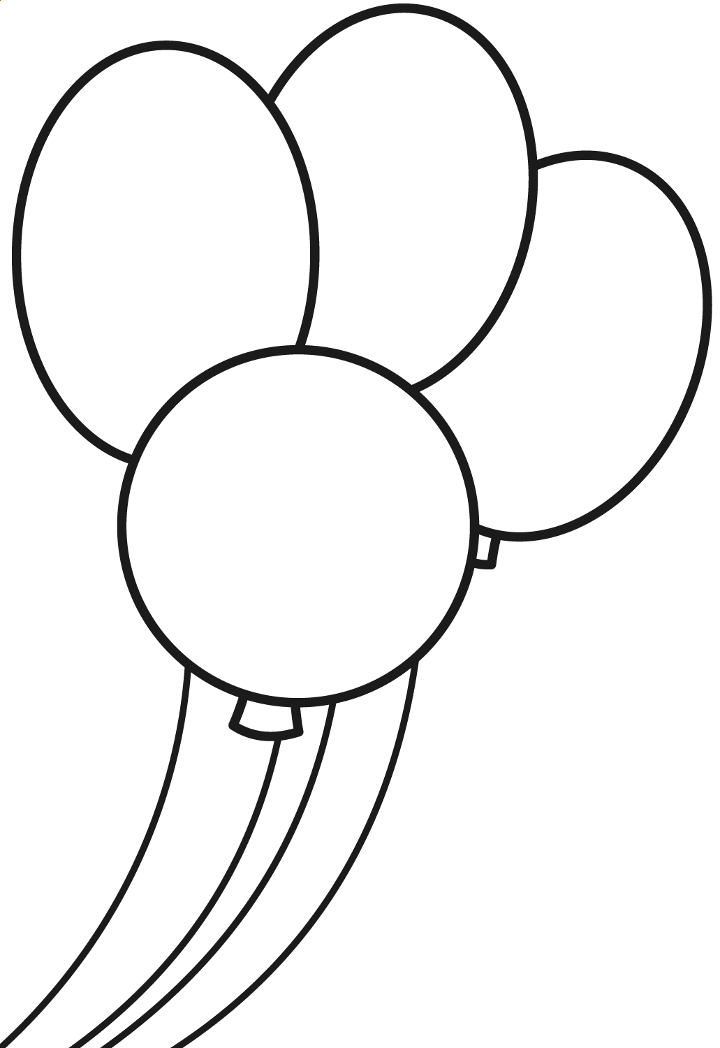 Four Balloon Coloring Page