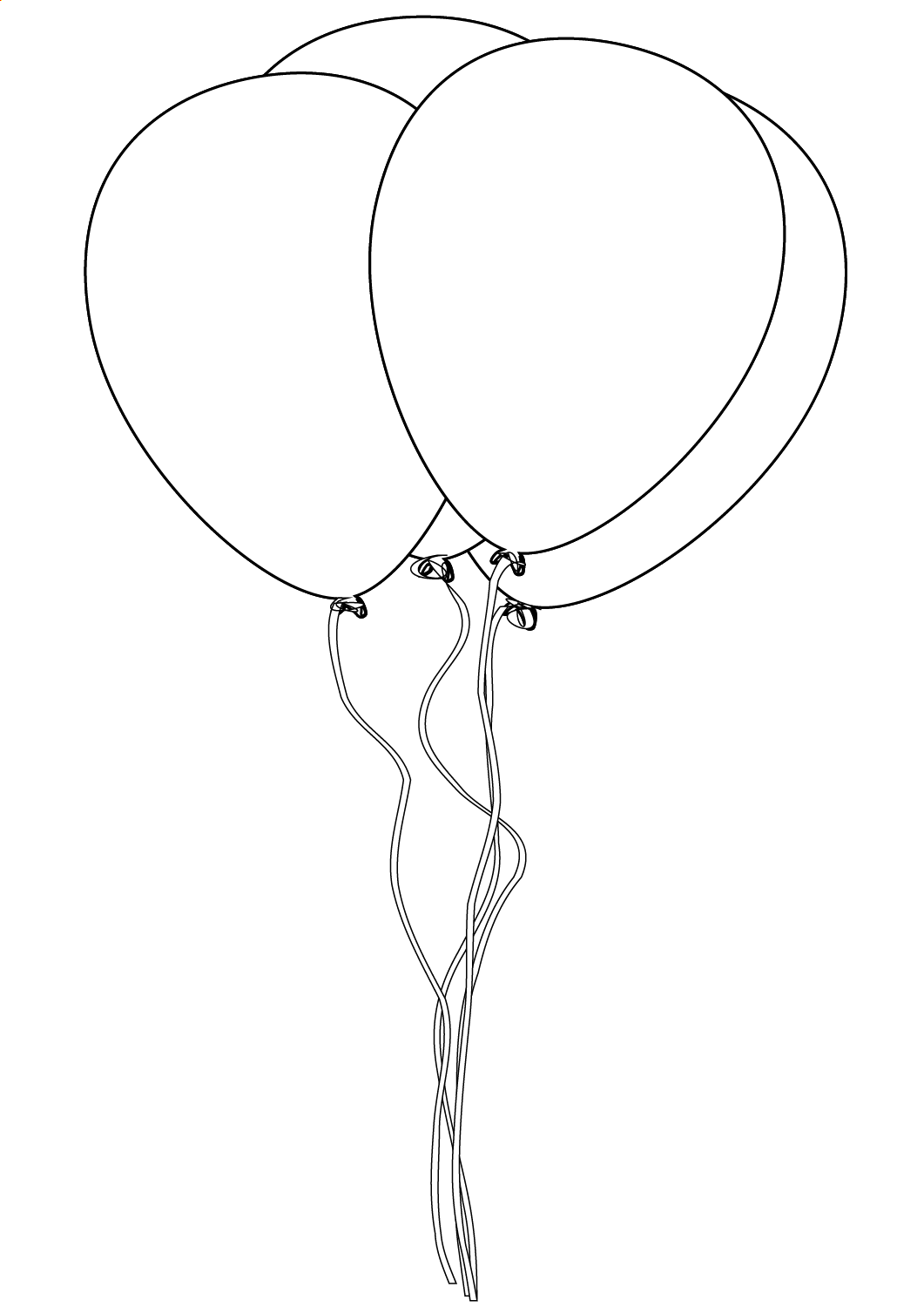 New Four Balloons Coloring