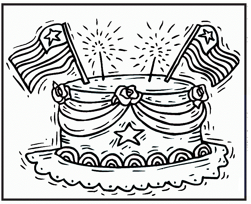 Birthday Cake For Boy Coloring Page