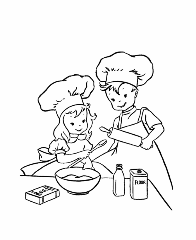 Doing Birthday Cake Coloring Page