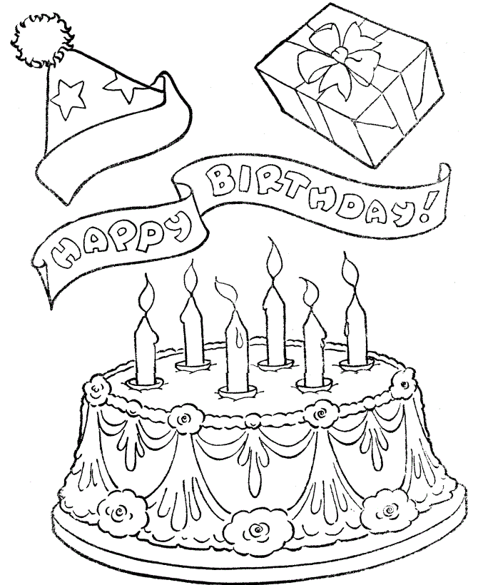 Decorate Birthday Cake Coloring Page