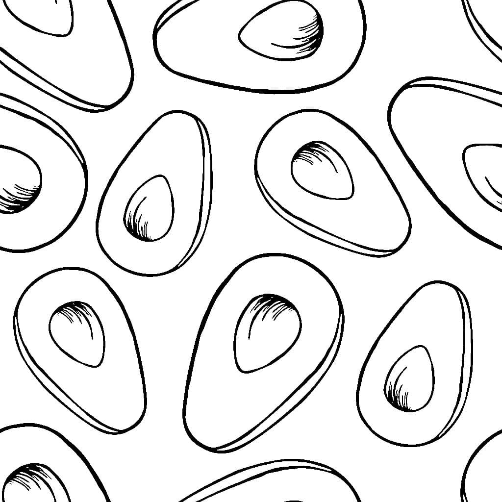 A Lot Of Avocado Coloring Page