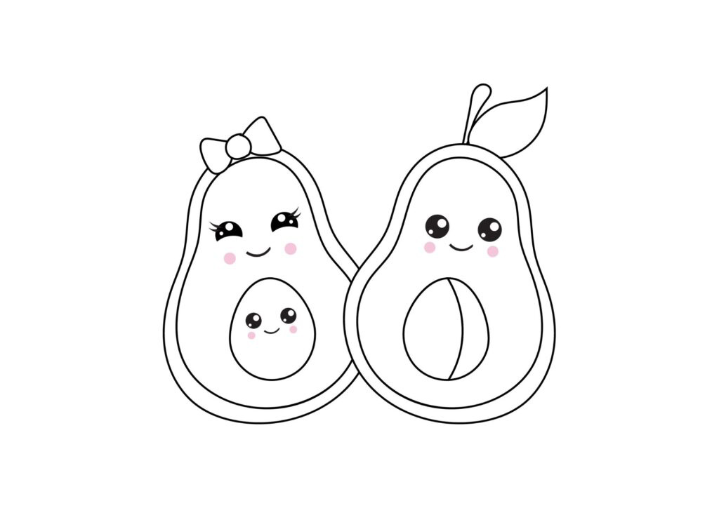 Baby Avocado Coloring Pages Coloring Page