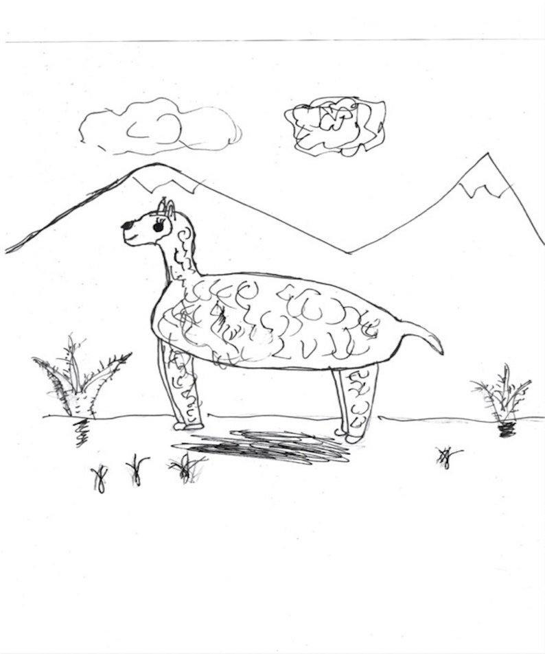 Alpaca Coloring Learning Coloring Page