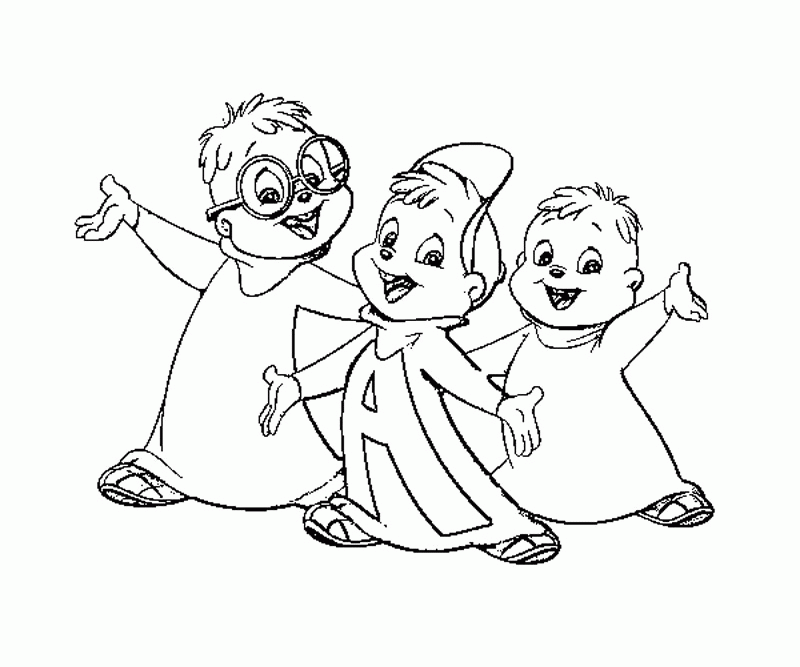 Alvin And The Chipmunks Pleasant Coloring Page