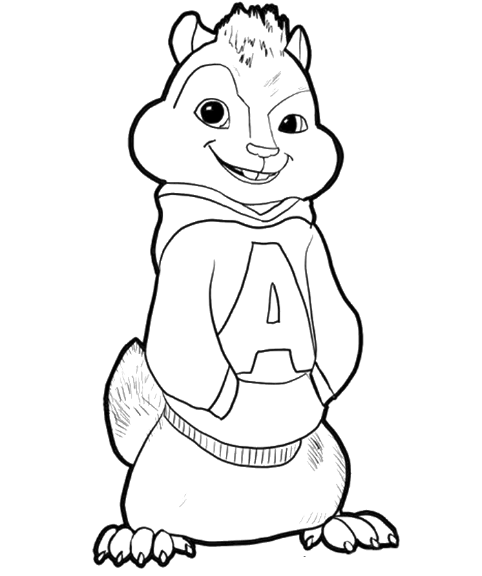 Alvin And The Chipmunks Stand Coloring Page