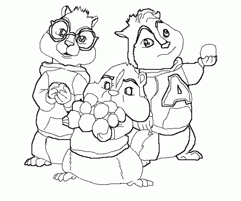 Alvin And The Chipmunks Talking Coloring Page