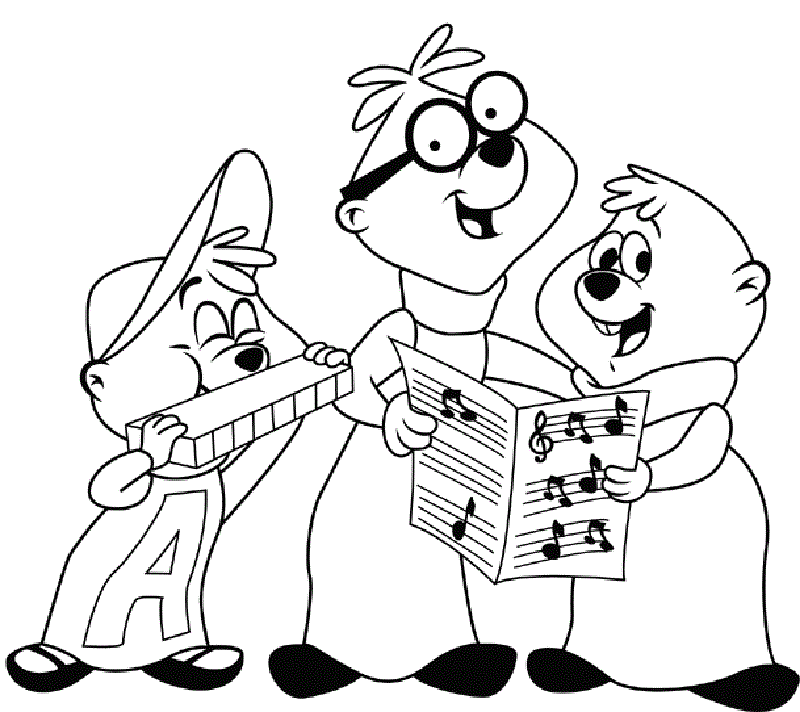 Alvin And The Chipmunks Coloring Page