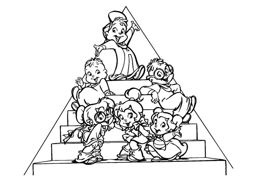 Alvin And The Chipmunks Steps Coloring Page
