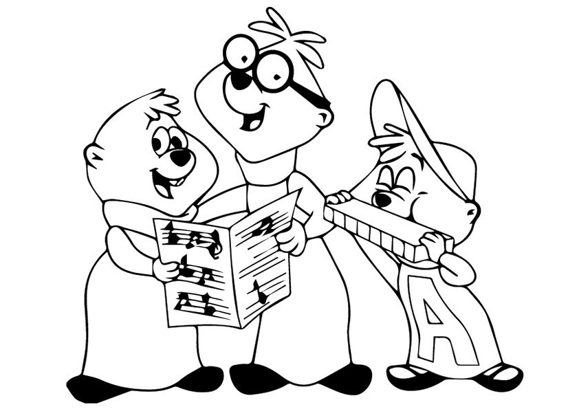 Alvin In Alvin And The Chipmunk Study Coloring Page