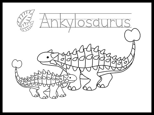 Ankylosaurus Dinosaur Coloring Page Printable Coloring Page