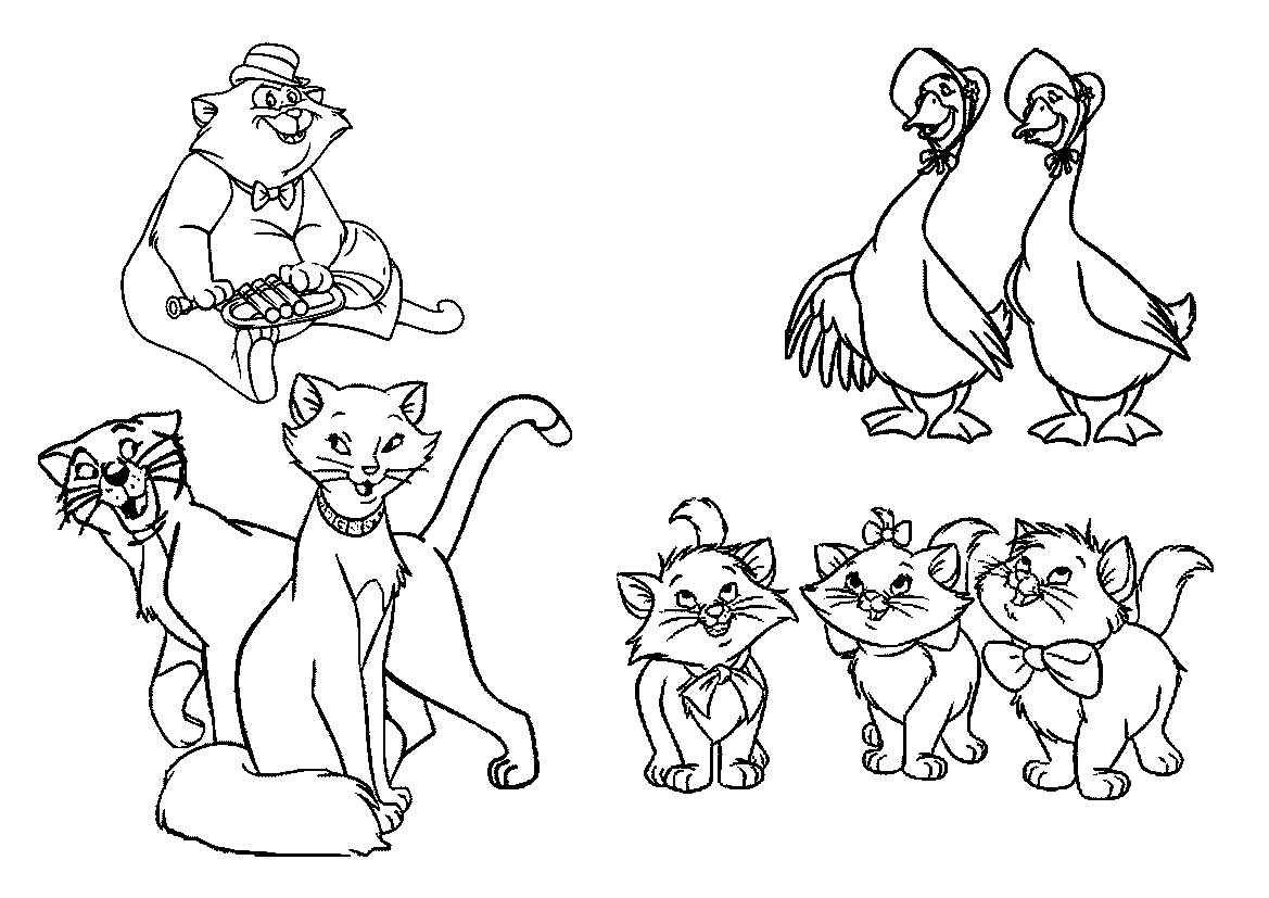 Aristocats Kittens Coloring