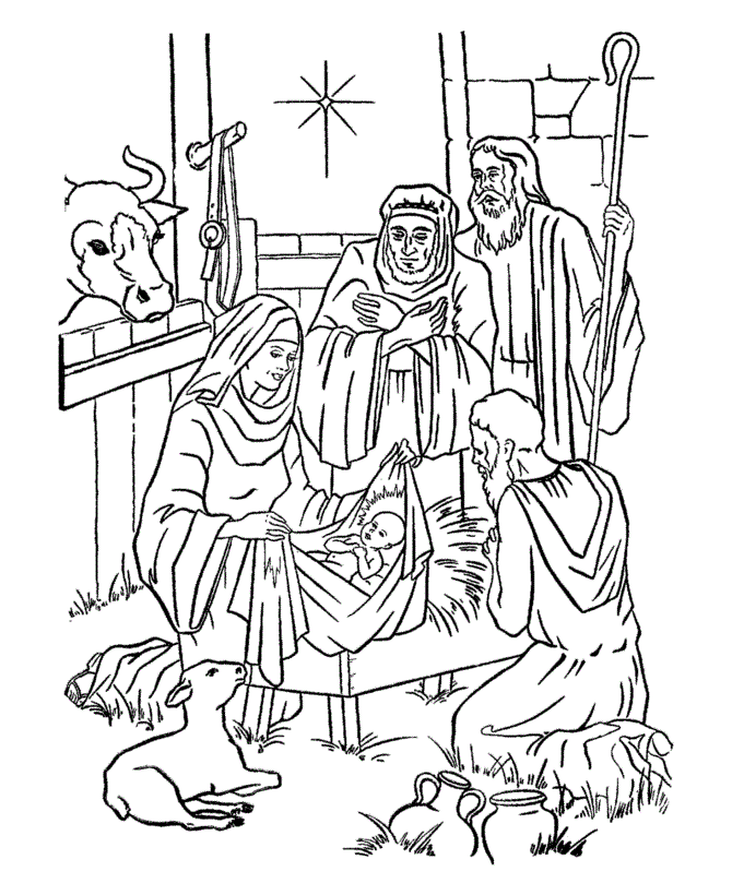 Baby Jesus Is Born Coloring Page