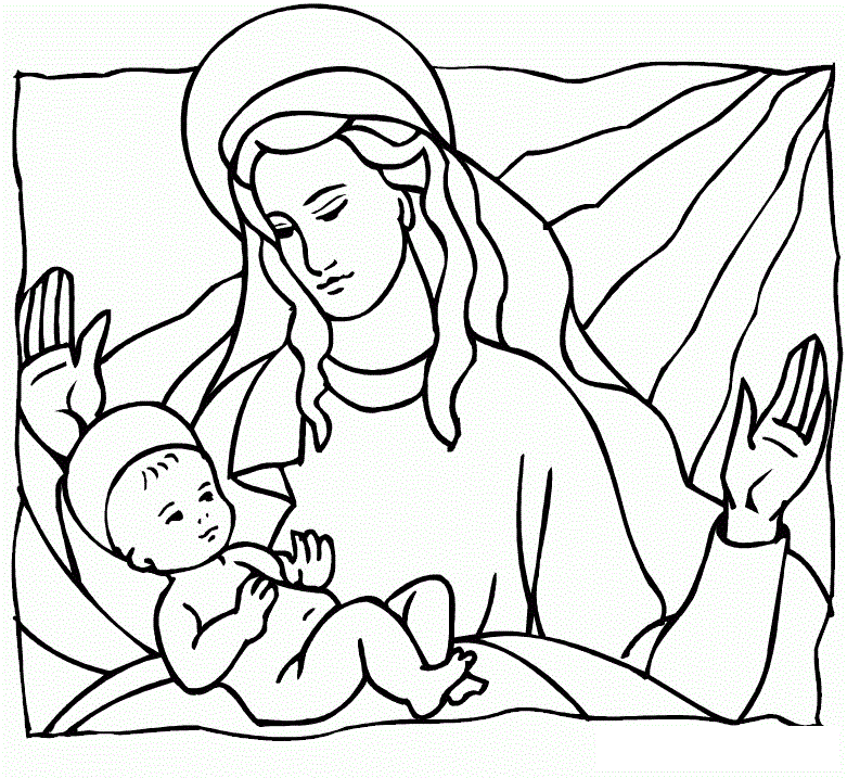 Baby Jesus Playing Coloring Page