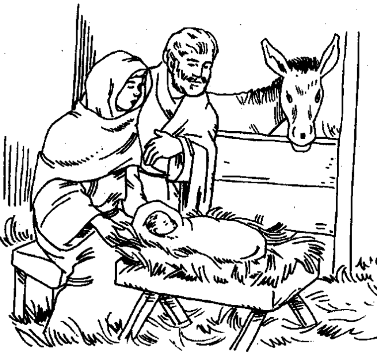Baby Jesus Slep Coloring Page