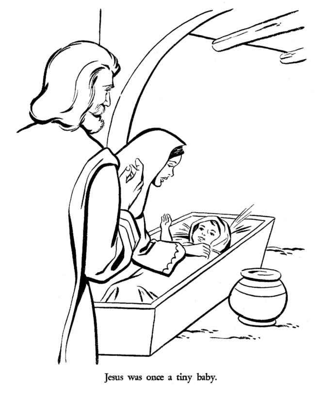 Baby Jesus Slepping Image Coloring Page