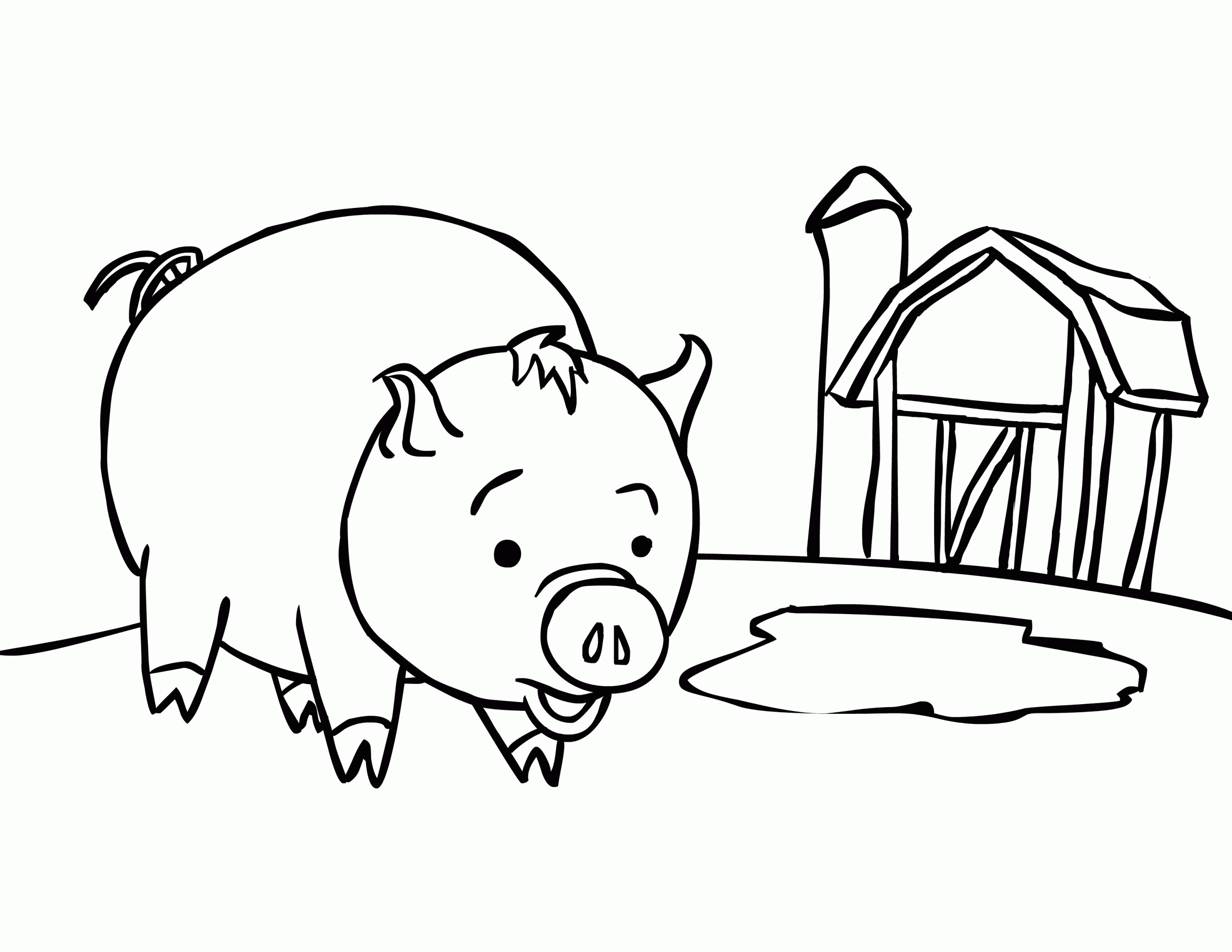 Baby Pig Before House Coloring Pages