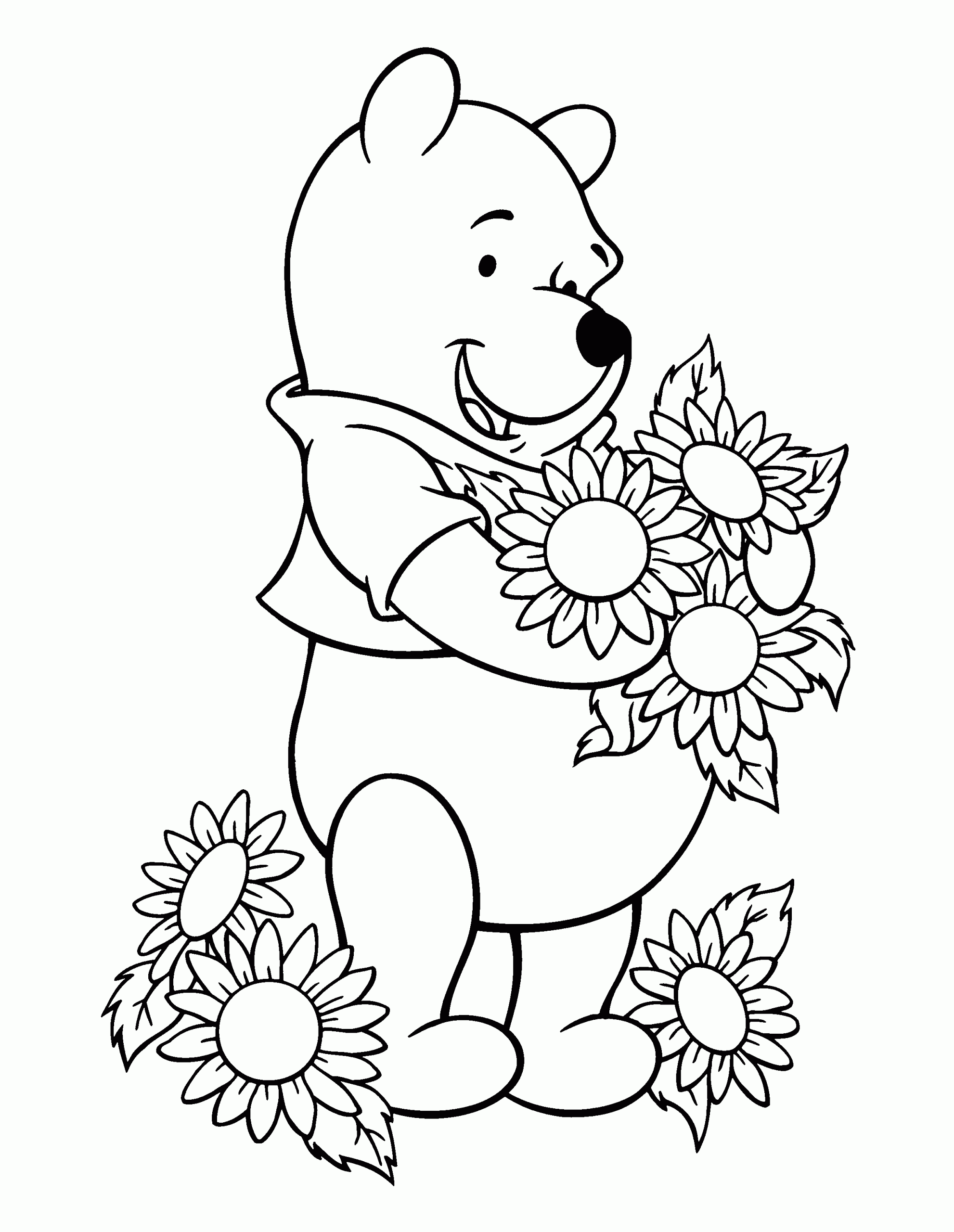 Baby Winnie The Pooh With flower