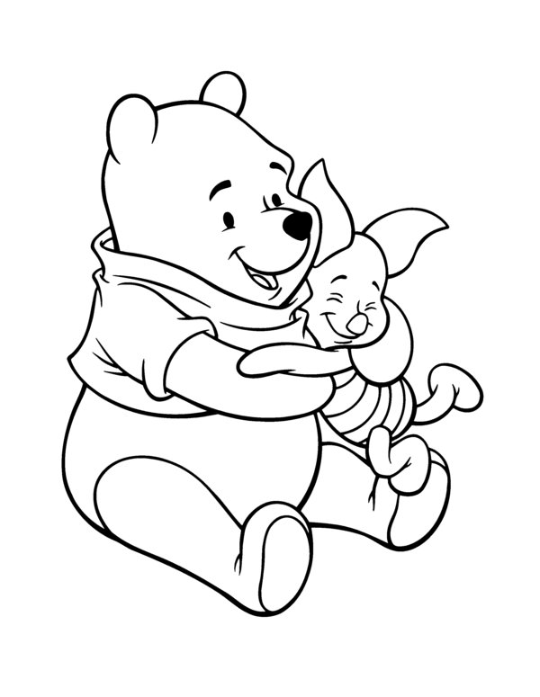 Baby Winnie The Pooh And Baby Coloring Page