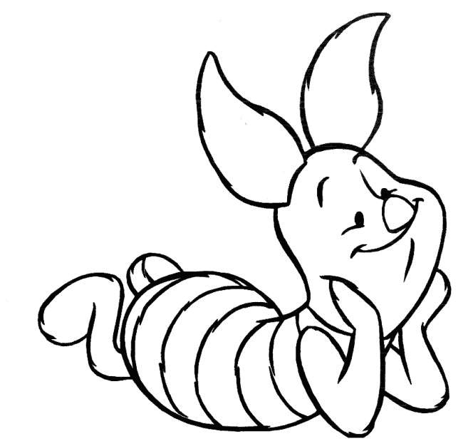Baby Winnie The Pooh Resting In Free Time Coloring Page