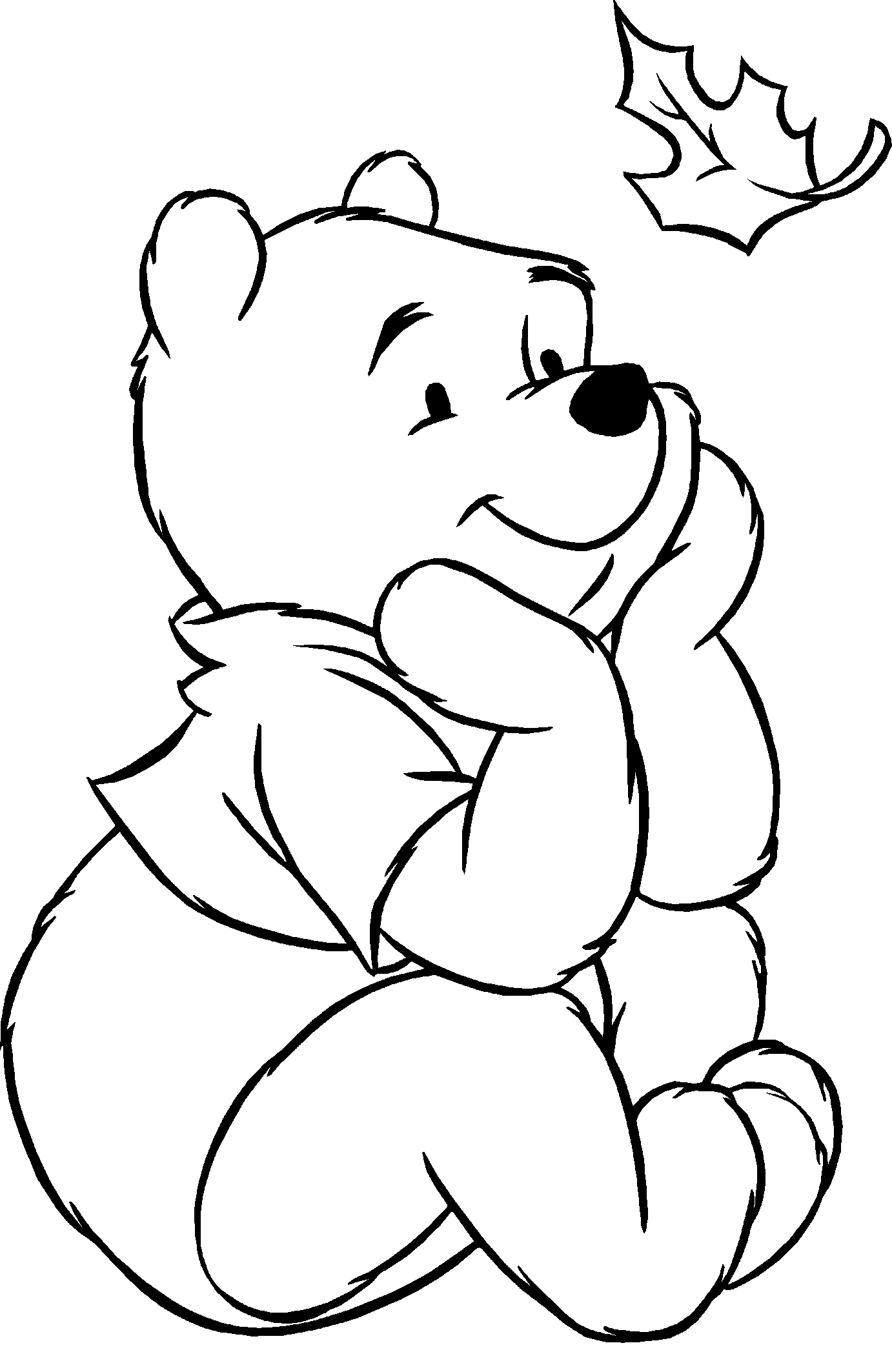 Baby Winnie The Pooh Thanksgiving Coloring Page