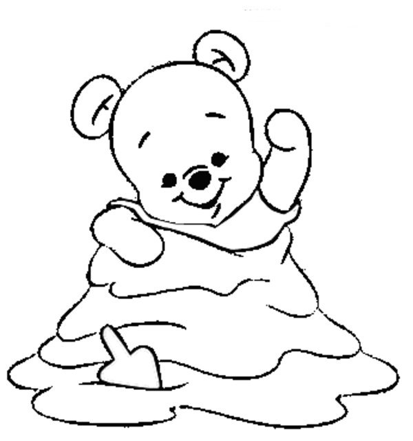 Baby Winnie the Pooh Characters Coloring Page