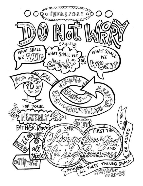 Bible Verse Not Worry Coloring Page