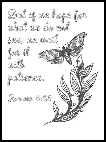 Bible Verse Patience Coloring Page