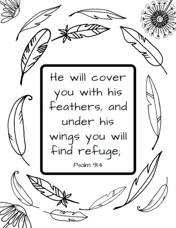 Bible Verse Refuger Coloring Page