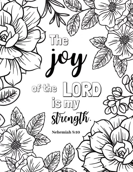Bible Verse Strengh Coloring Page