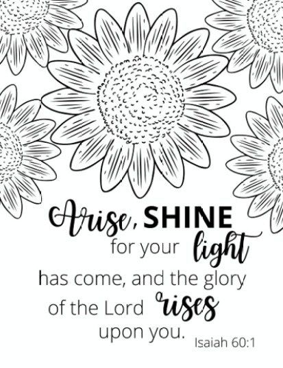 Bible Verse Sunflower Coloring Page