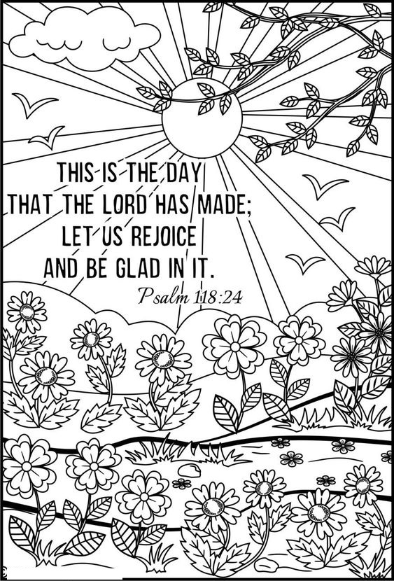 Bible Verse This Is the Day Coloring Page