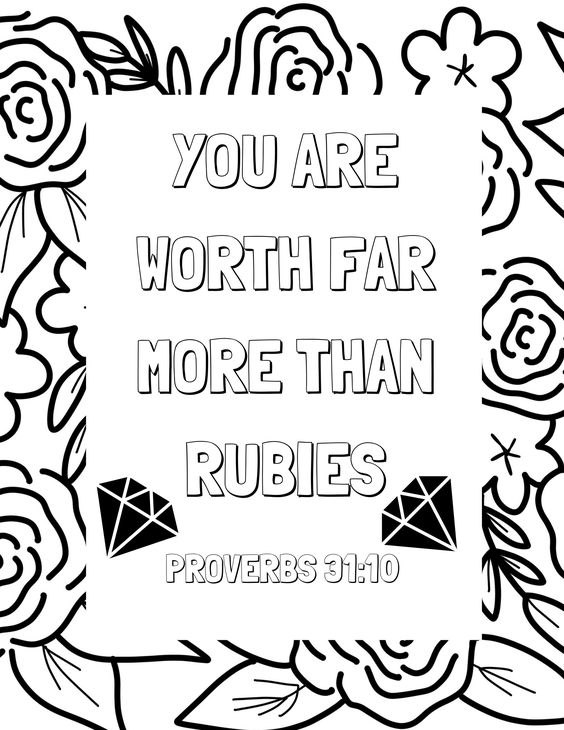 Bible Verse Worth Coloring Page