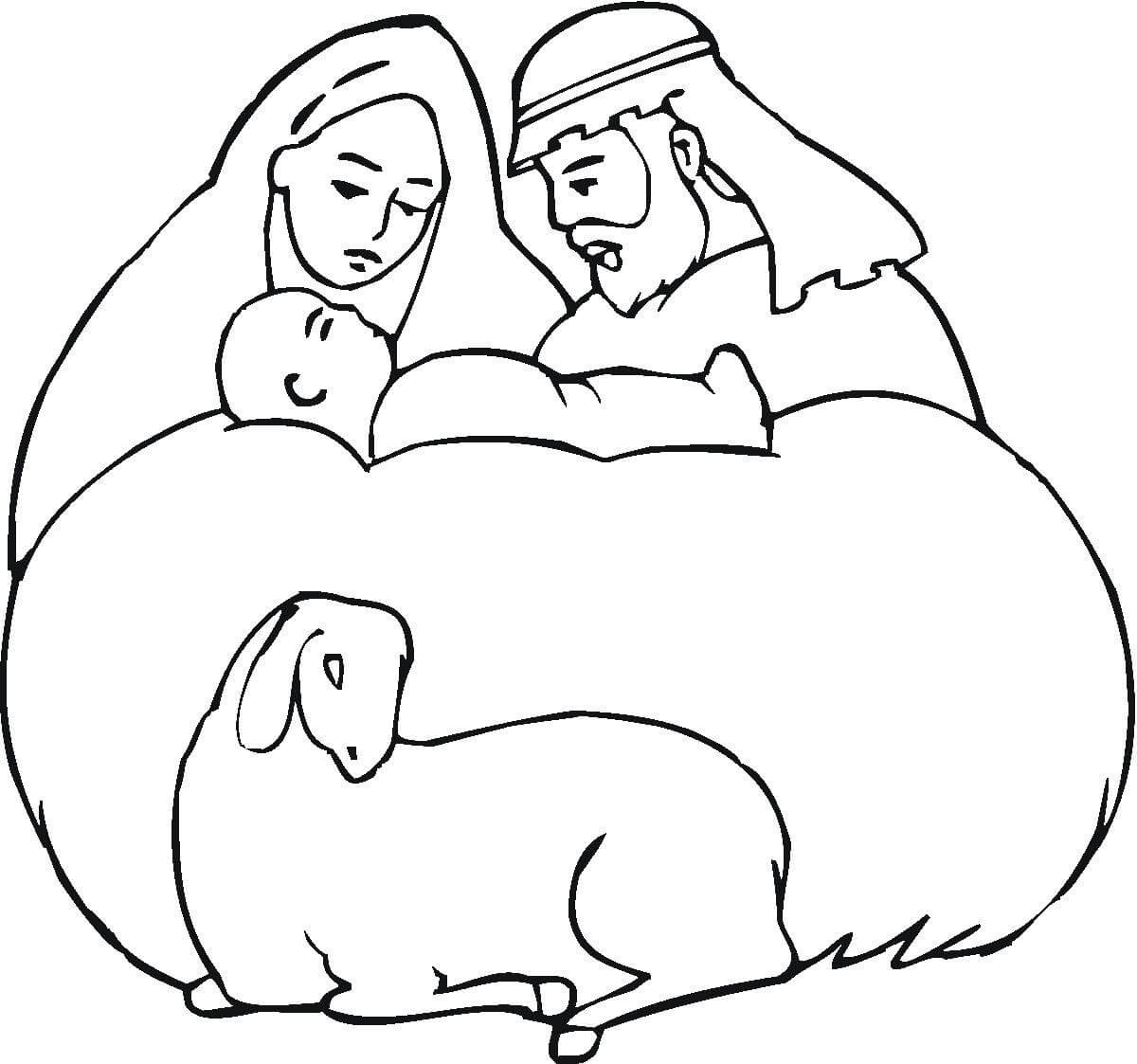Birth Of Baby Jesus Coloring Page
