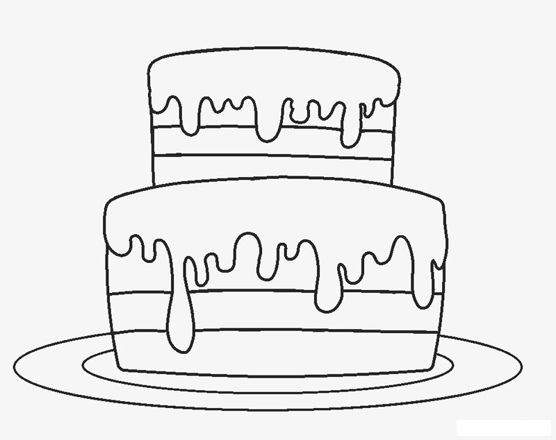 Birthday Cake No Candles Coloring Page