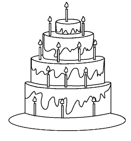Birthday Cake Printable For Kids Coloring Page