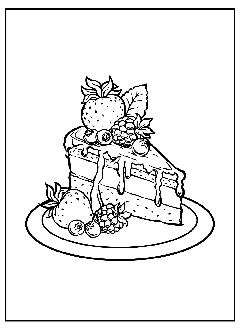 A Piece Of Birthday Cake For Children Coloring Page