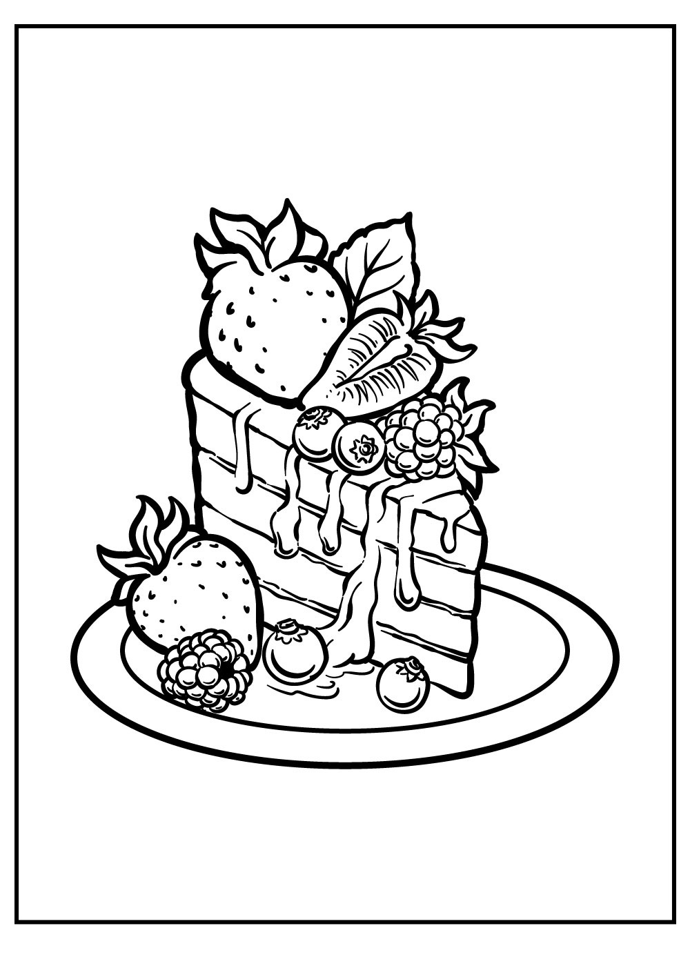 A Piece Of Birthday Cake For Kids Coloring Page