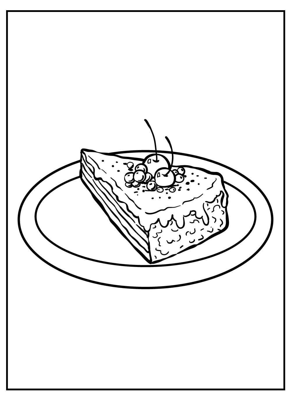 Eating Birthday Cake Coloring Page