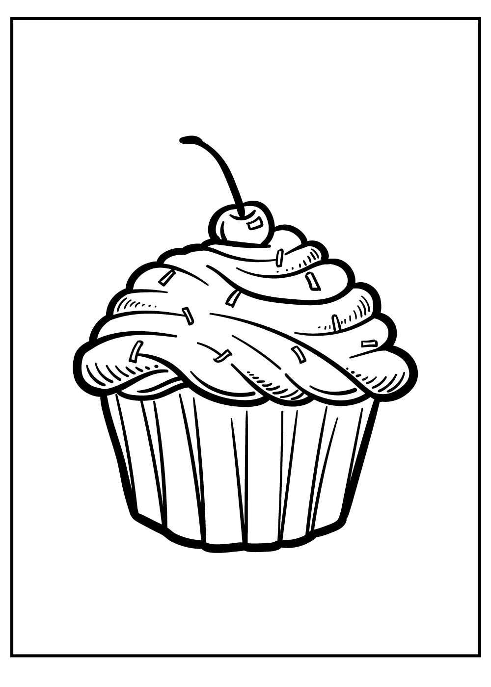 Birthday Cake For Party For Kids Coloring Page