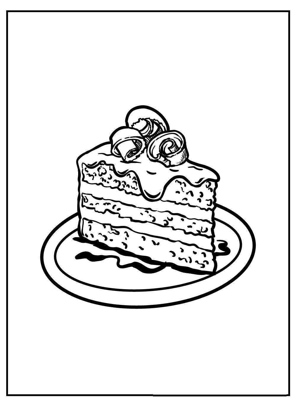 One Piece For Birthday Cake For Party Coloring Page