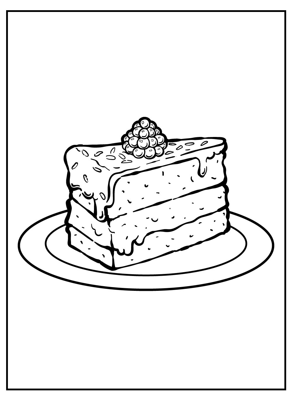A Piece Of Birthday Cake Coloring Page
